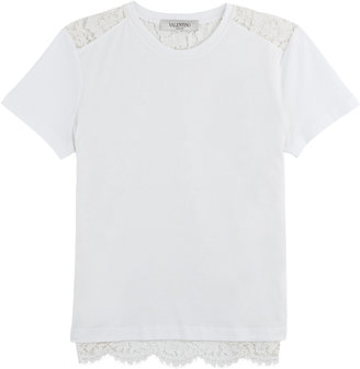 Valentino Cotton T-Shirt with Lace