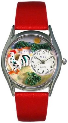 Whimsical Watches Women's S0110004 Rooster Red Leather Watch