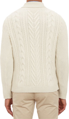 Malo Cable Shawl-Collar Pullover Sweater