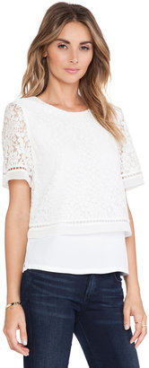 Rebecca Taylor Lace Overlay Top