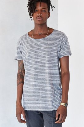 Urban Outfitters Feathers Thin Stripe Long Crew Neck Tee