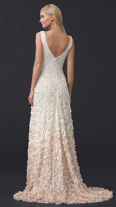 Theia Emma Embroidered Petal Gown