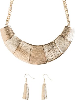 Etched Statement Necklace And Earring Set