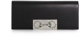 Gucci Broadway Leather Evening Clutch with Crystal Horsebit