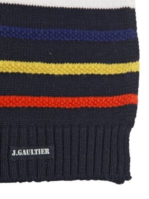 Junior Gaultier Striped Cotton Knit Scarf