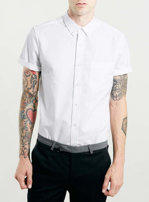 Topman White Oxford Short Sleeve Shirt