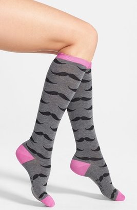 K. Bell Socks Socks 'Mustache' Knee Socks