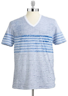 DKNY Striped V Neck T Shirt -- XX-Large