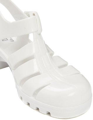 JuJu Babe White Heeled Jelly Sandals