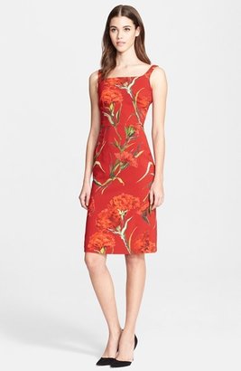 Dolce & Gabbana Carnation Print Cady Sheath Dress