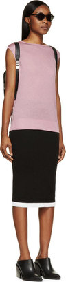 Helmut Lang Pink Jersey Cap-Sleeve T-Shirt