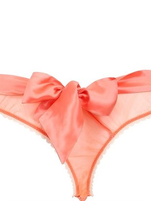 Mimi Holliday Techno Cotton Silk Lace Back Bow Thong
