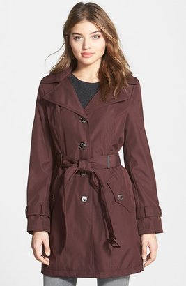 Calvin Klein Single Breasted Trench Coat with Detachable Hood