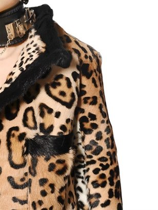 DSquared 1090 Leopard Printed Goat Fur Jacket