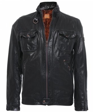 BOSS ORANGE Hugo Joetze Leather Biker Jacket