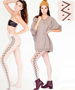 American Apparel Sheer Luxe Zig-Zag Shapes Pantyhose