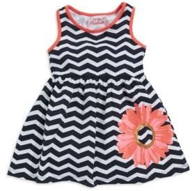 Flapdoodles Girls 2-6x Chevron Fit and Flare Dress