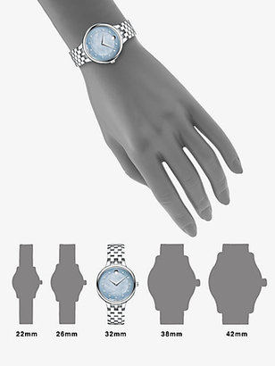 Movado Trevi Diamond, Grey Mother-Of-Pearl & Stainless Steel Bracelet Watch