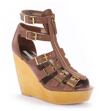 Cynthia Vincent Pacey Leather Gladiator Wedge