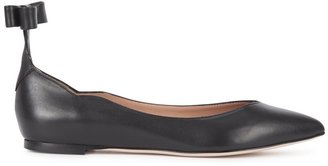 RED Valentino Black bow back leather flats