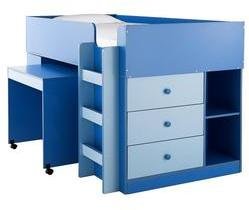Ladybird Orlando Mid Sleeper Bed With Desk And Storage + Premium Mattress
