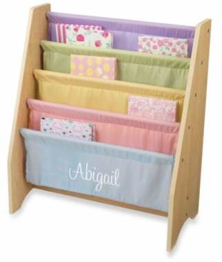 Kid Kraft Personalized "Ava" Girl's Sling Bookcase with Pastel/White Lettering
