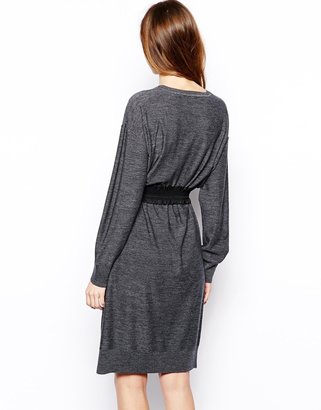 Sonia Rykiel Sonia by Dress in Wool with Elastic Belt