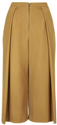 Topshop Womens **Pleated Front Culotte Trousers by Unique - Mustard