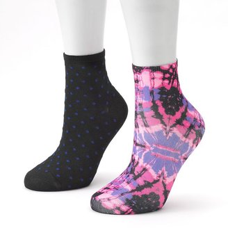 Mac & Jac 2-pk. tie-dyed & dotted crew socks