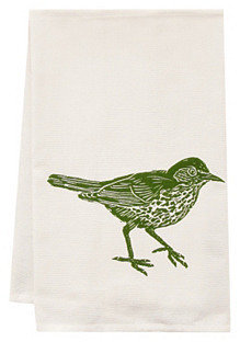 Organic Tea Towel, Wood Thrush