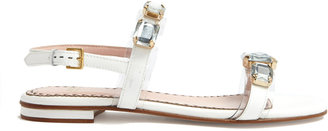 Moschino Cheap & Chic Flat Embellished Patent Sandal