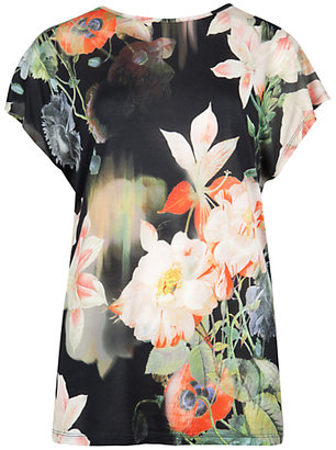 Ted Baker Opulent Bloom Print T-Shirt, Black
