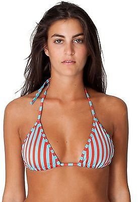 American Apparel RNT01PS Stripe Print Nylon Tricot Triangle Bikini Top