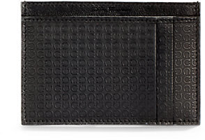 Ferragamo Gancini-Embossed Leather Credit Card Case