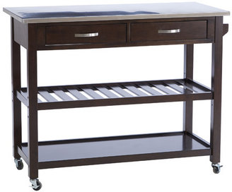 Castleton Home Kitchen Island with Stainless Steel Top