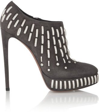 Alaia Embellished suede ankle boots