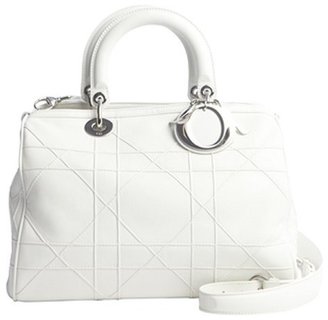 Christian Dior white stitched leather 'Granville' convertible satchel