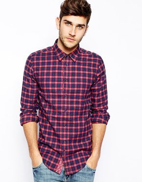 BOSS ORANGE Shirt with Flannel Check