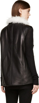 Helmut Lang Petal Leather Fur Lined Vest
