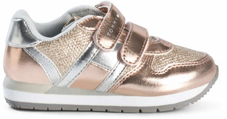 Tommy Hilfiger Rose Gold Velcro Glitter Trainers