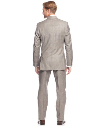 Lauren Ralph Lauren Black and White Flannel Vested Slim-Fit Suit
