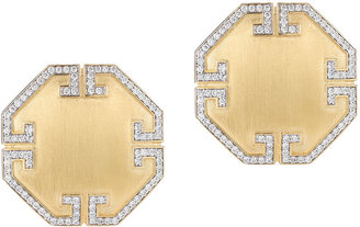 Ivanka Trump Metropolis 18k Octagon Diamond Button Clip Earrings