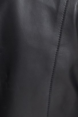 Halogen Tiered Hem Leather Moto Jacket