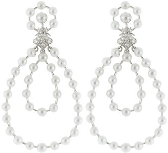 Slane Jewelry Double-Loop Diamond and Pearl Earrings