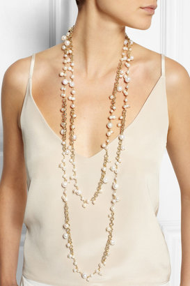 Rosantica Chimera gold-dipped freshwater pearl necklace