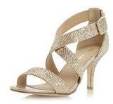 Dorothy Perkins Womens Head Over Heels By Dune Hailing Glitter Dressy Sandals- Gold