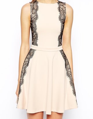 ASOS TALL Lace Panelled Skater Dress
