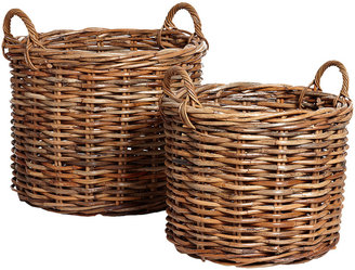 Houseology Hübsch Large Round Woven Baskets Set Of 2