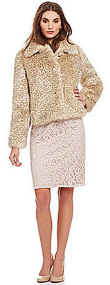 Eliza J Leopard-Print Faux-Fur Jacket