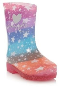 Pineapple Girl's pink star patterned light up wellies